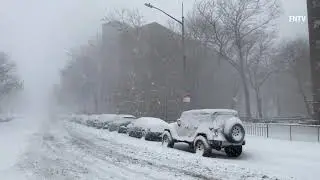 Snowstorm Blizzard in Bronx, New York