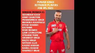 PUNJAB KINGS RETAINED PLAYER 2023 IPL #ipl2023#ipl#ipl2023auction#ipl2023miniaution#shorts#cricket