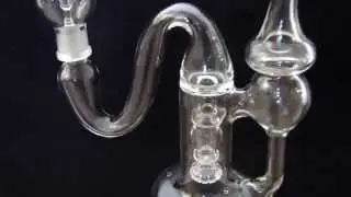 Direct inject swoop neck recycler glass vaporizer oil rig