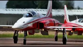 Swiss Air Force Power! (F-5E Tiger II) ✈️ , Patrouille Suisse F-5 Tiger Taxiing 🇨🇭🔥