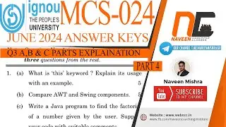 MCS24 | June2024 | Part 4 | Q3 a,b & c solutions explained(hindi) #ignouexams #ignoubca #bcasolution