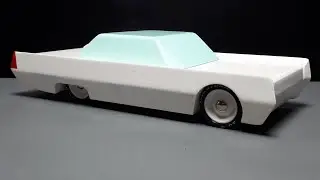 White Beast Lincoln Continental by CandyLab Toys Americana wooden roller car toy wood push inertia