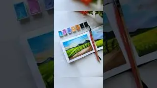 Pastel Sky Painting-6 #music #song #tamil #watercolourlandscape #art #painting