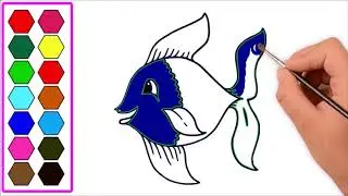 How to Draw Fish Easily for Kids || Fish Drawing/Colouring Pages || Kids TV