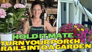 HOW TO TURN YOUR PORCH RAILS INTO A GARDEN WITH HOLD IT MATE KITS.  Flower Baskets & Boxes w/ EASE!