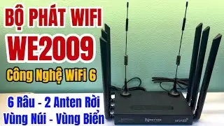 Bộ Ph&aacute;t WiFi Gắn Sim WE2009 6 R&acirc;u 2 Anten Rời Si&ecirc;u Khoẻ Chuy&ecirc;n D&ugrave;ng Ở Những Khu Đồi N&uacute;i, Biển Đảo