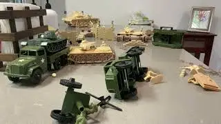 Attack on the tan stop motion plastic army man