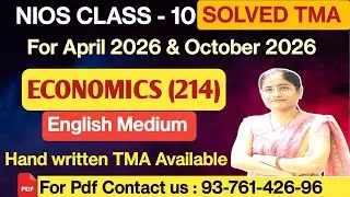 NIOS Class 10 Economics TMA  Solved 2025-26 English Medium