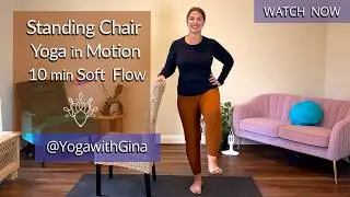 5 MIN STANDING CHAIR YOGA for Seniors and Beginners | Boost Balance & Stability Fast 🧘‍♀️#chairyoga