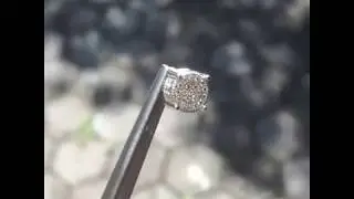 Iced out round stud earring