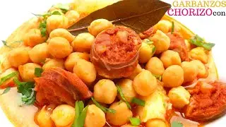 Potaje de GARBANZOS con CHORIZO 🍲😋 (como cocinarlos GUISADOS)