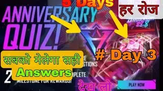 #Day 3 🔥 Free Fire ❤️ Anniversary Quiz . ❣️ Perfect Correct answer ✋ by _ Shadow bhai
