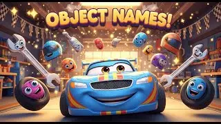 Learn Object Names at the Racing Car Garage 🏎🧰 | Learn Words for Kids | Fun Preschool Video