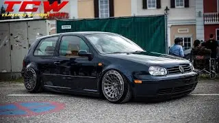 VW Golf 4 Bagged on Radi8 Rims Custom Interior Modified by Radu Alagel