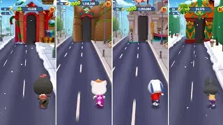 Talking Tom Gold Run Penguin Tom vs Princess Angela vs Talking Hank vs Talking Becca Gameplay