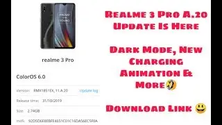 Realme 3 Pro A.20 Update Is Here - Dark Mode, New Charging Animation & More | RJ 😈