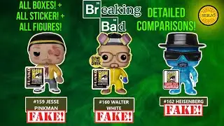 Detailed Comparisons of all convention fakes by Funko POP! Breaking bad!Jesse 159, Walter White 160.