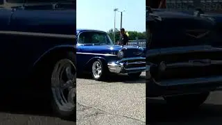 1957 Chevrolet arriving to a car show #trifivechevy #57chevy #1957chevrolet #classicchevy