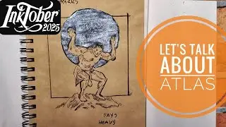 Inktober 2025 Day 9 HEAVY Drawing Atlas  + call for donations for Philippines earthquake survivors