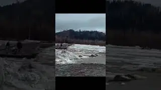 В Якутии после обрушения Дамб начали приплывать к берегу пустые машины спасателей.Разорванные мосты.
