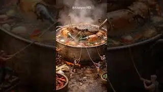 The Struggle to Catch a Giant Crab Ends in a Feast! #shorts #miniature #mangrove forest #videoviral