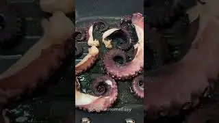 Grilled Octopus Tentacle on a Sweet Potato Puree #shorts | CookAtHome