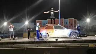 Pokaz kaskaderski - Energylandia extreme Moto & Fire magic night z perspektywy widowni