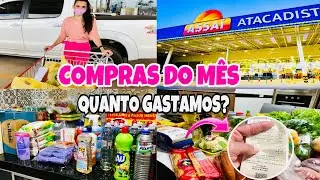 COMPRAS DO M&Ecirc;S NO ASSA&Iacute; ATACADISTA / GASTAMOS MUITO?MOSTREI VALORES.