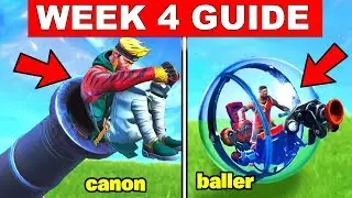 Fortnite ALL Season 8 Week 4 Challenges Guide! Search Buried Treasure, Launch yourself Pirate Canon