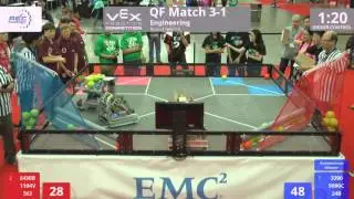 VEX Worlds 2016 - VRC HS Engineering - QF 3-1 (6430B 1104V 563) 267 vs 200 (3396 9090C 24B)