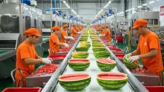 🍉 Inside a Modern Watermelon Factory: From Fresh Fruit to Tasty Desserts