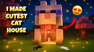 I MADE THE CUTEST CAT HOUSE IN MINECRAFT || MINECRAFT SURVIVAL SERIES 