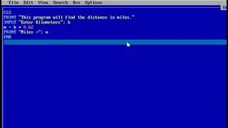 Tutorial to make a qbasic program which converts distance in kilometers to distance in miles