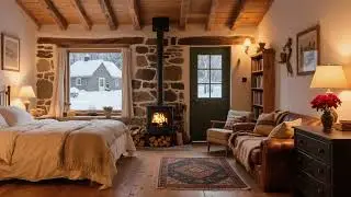 Living alone here | A cozy and comfortable winter cabin | White noise to help you sleep.
