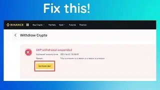 How to Fix &ldquo;Withdrawal Suspended&rdquo; on Binance | binance withdrawal suspended