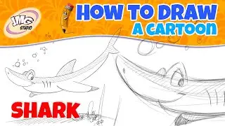 How to draw a cute cartoon shark step by step #stayathome #howtodraw