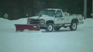 90 Chevy 2500 Plowing Snow with Western Unimount