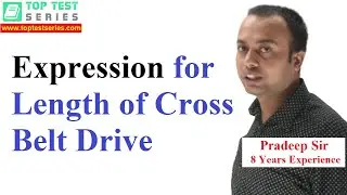 Expression for Length of Cross Belt Drive in Hindi