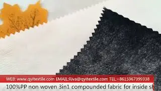 QY 2186 100%PP Polypropylene non woven 3in1 Thermal-Bonded fabric for inside shoes bags sofa lining