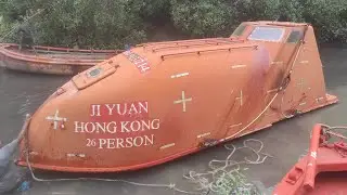 Alhamdulillah!  New Enclosed Freefall Lifeboat Arrived in Moonstar Marine!  26 Person Lifeboat