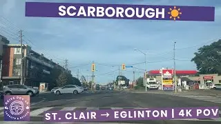 Scarborough Summer Drive 4K POV | St Clair E &rarr; Kennedy &rarr; Danforth &rarr; Eglinton E | No Traffic