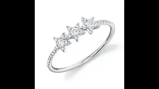 New York Collection Diamond Triple Star Ring | 14K White Gold