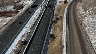 I-70 Floyd Hill Project Aerial Video nearing top of Floyd Hill - Dec. 2023