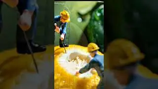 Tiny Workers in a Giant World! 🛠️ | Hyper-Real Miniature Scene #shorts