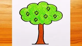 Guava Tree Drawing | Simple Tree Drawing | Art of Kala