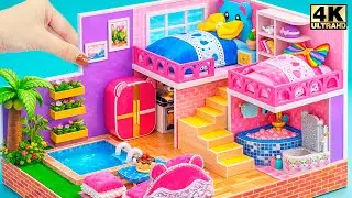 Build 2 Floor Summer Villa with Twin Bedroom, Outdoor Swimming Pool ❤️ DIY Miniature House