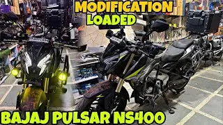 BAJAJ PULSAR NS400 me kardi Full Touring Ready Modification | Heavy Loaded | Headlight Grill |