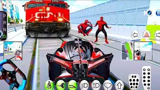 3D Driving Class - Luxury BUGATTI CAR vs Bullet TRAIN  Crash Test - Android GamePlay