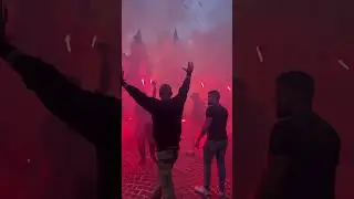 Fumogeni ultras Piazza Malpighi | Parata Coppa Italia Bologna ~ BFC parade
