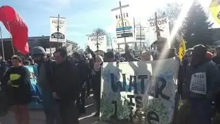 Protesters march to Bank of North Dakota